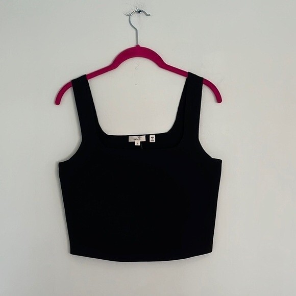 A.L.C. Victoria Black Knit Tank Top L - Picture 3 of 5